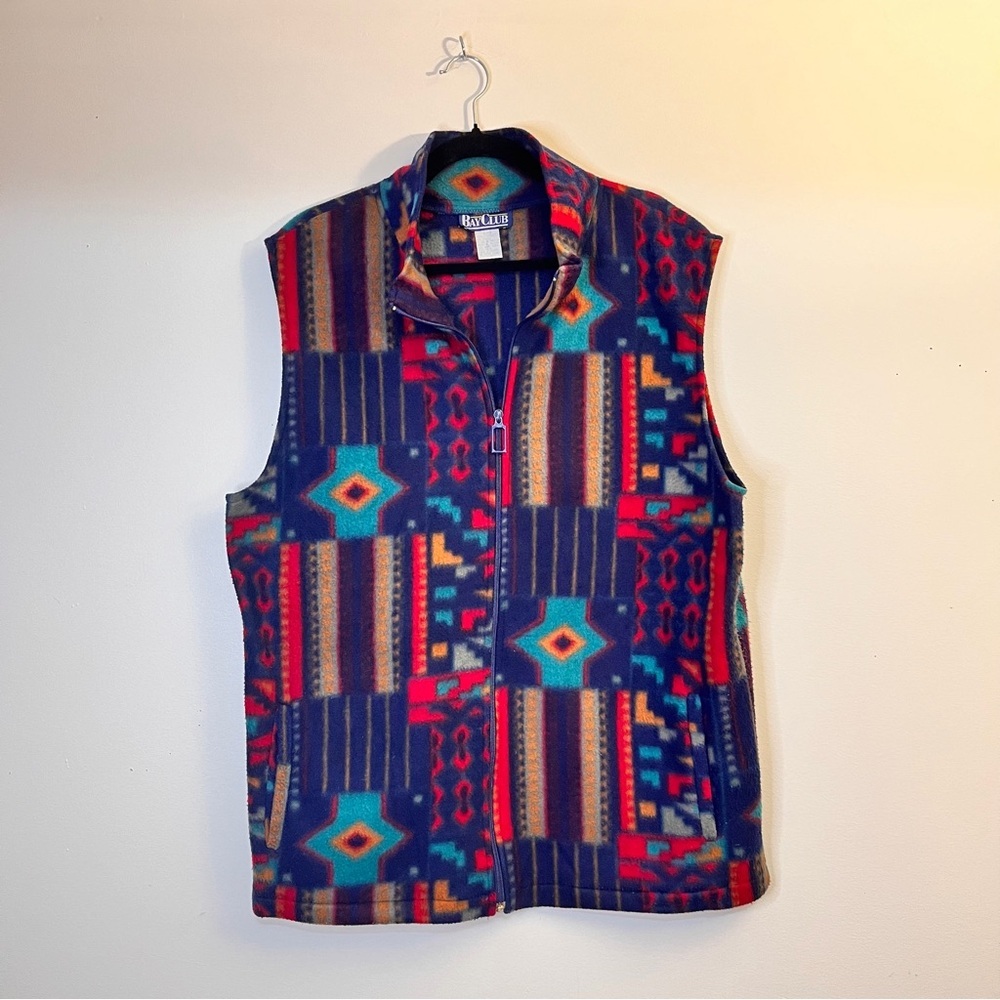 ♥️ Vintage 90s Southwestern Fleece Vest — Bay Club